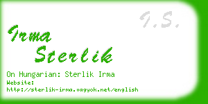 irma sterlik business card